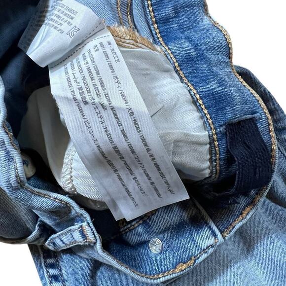 Abercrombie Kids High Rise Flare Blue Jeans Embroidered Flowers Size 13/14 Denim - Picture 5 of 8